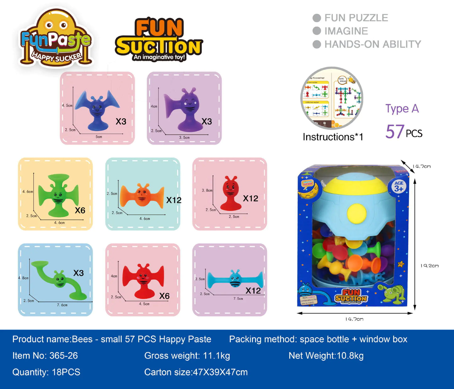 Bees Suction Cups Versatile Building Soft Blocks Toy