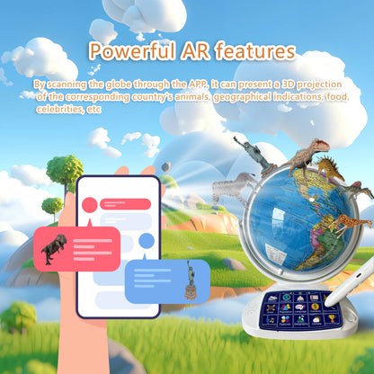 Smart AR Interactive Educational Globe with Light