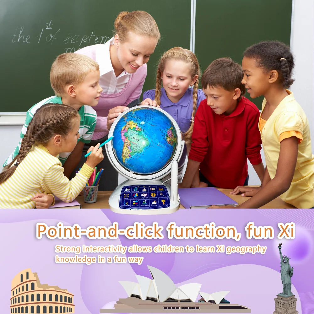 Smart AR Interactive Educational Globe with Light
