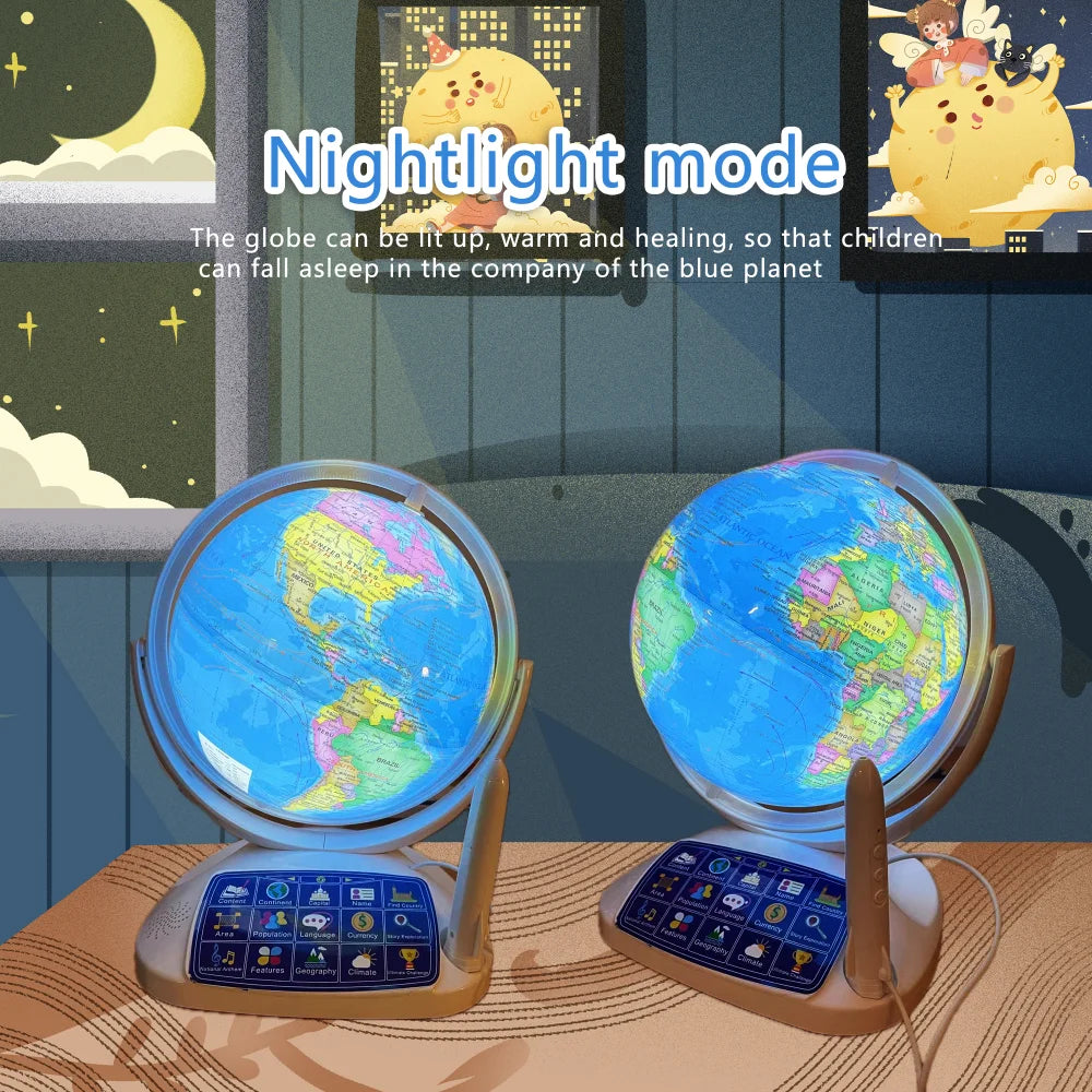 Smart AR Interactive Educational Globe with Light